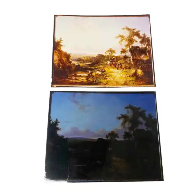 Vintage Scenic Painting Photograph With Negative
