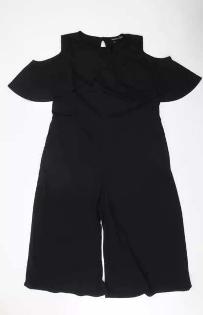 Tuta unica da donna nera poliestere Boohoo taglia 20 bottoni