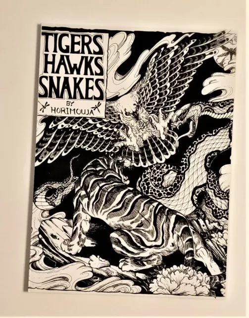 Tattoo Design Black & Grey Tigers, Hawks & Snakes Flash Book