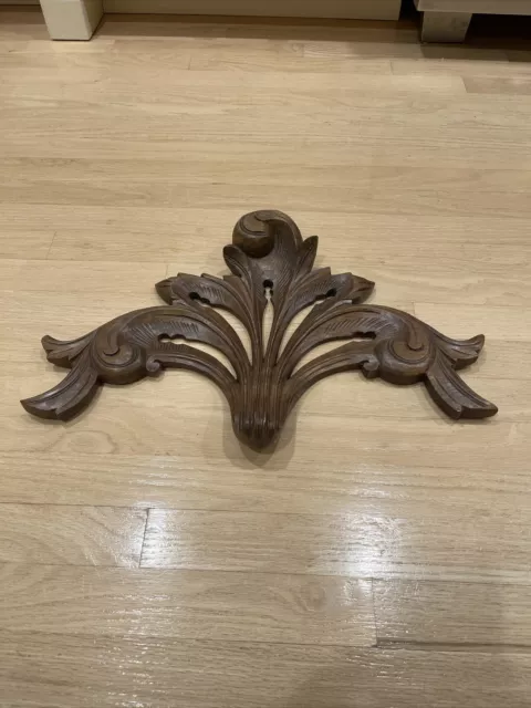 Antique Portuguese Wood Carved pediment Architectural Salvage