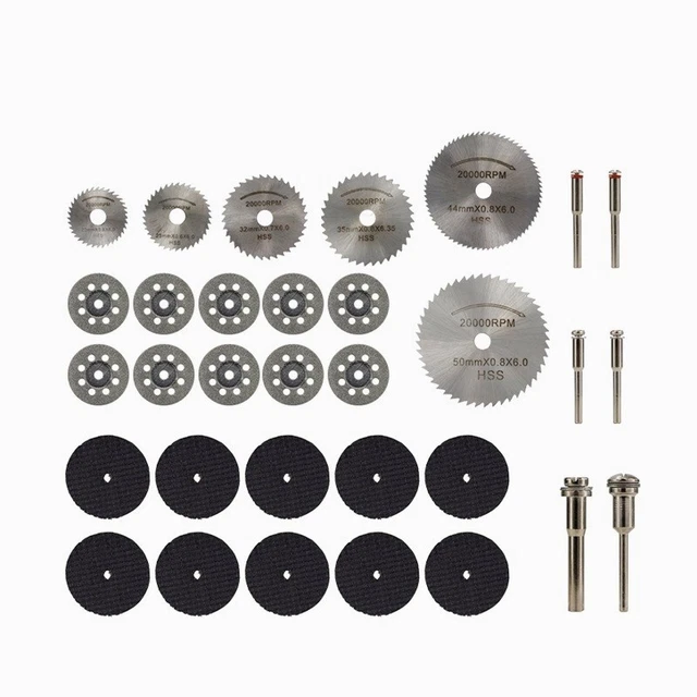 32 piezas Hojas de sierra circulares de diamante Mini discos de corte