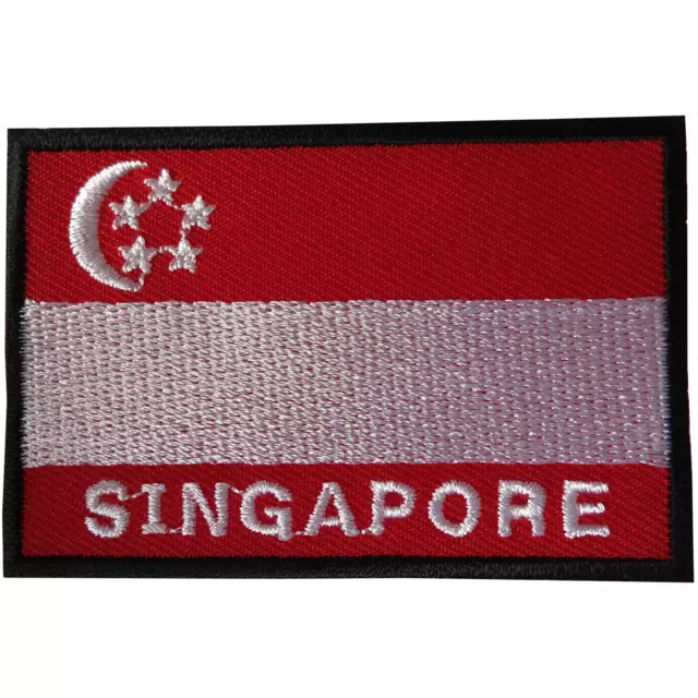 Singapore Flag Patch Iron Sew On Clothes Embroidery Badge Embroidered Applique