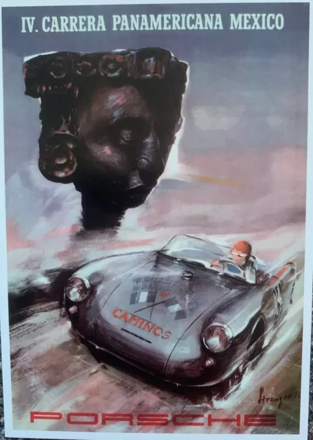 Porsche POSTKARTE 70 Jahre Motiv: Porsche Rennplakat 1953