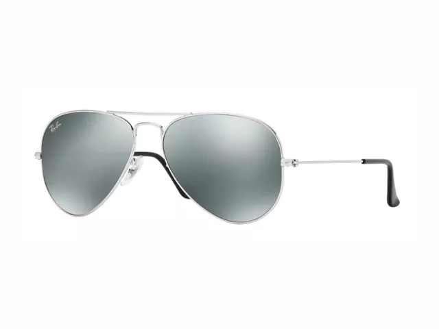 Sonnenbrille Ray Ban RB3025 AVIATOR große Metall grau VERSPIEGELTES GLAS W3275