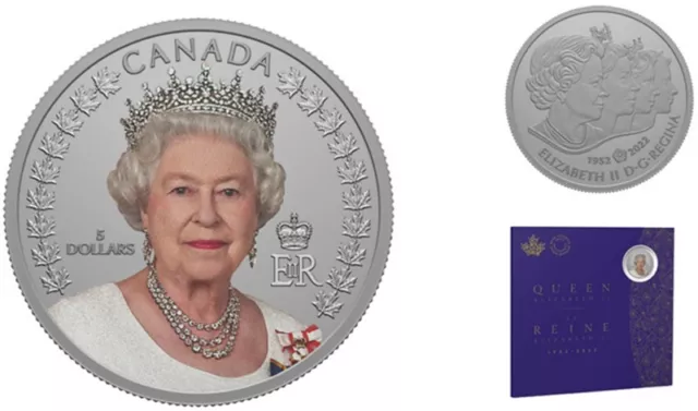 2022 'A Portrait of Queen Elizabeth II' $5 Fine Silver Coin (RCM 179436) (20569)