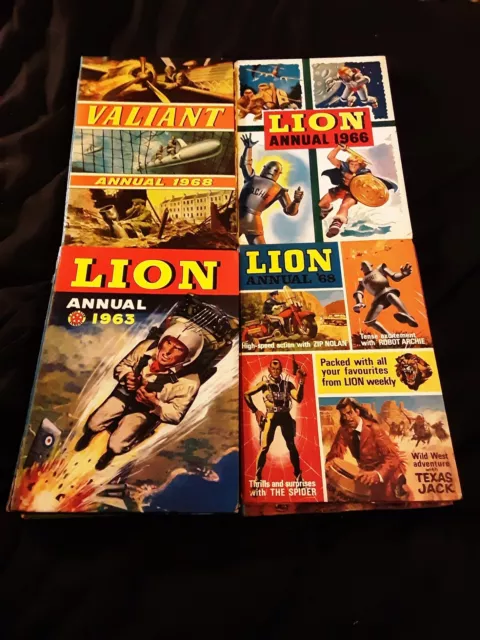 10 vintage boys annuals lion tiger valiant hotspur hurricane 50s 60s 70s 2