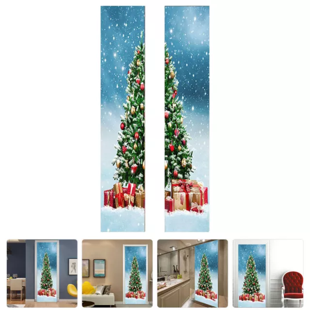 2 feuilles de Noël Windows Stickers Clolings pour les décorations de fenêtre de