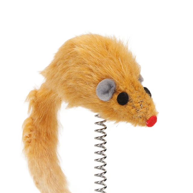 Jouet De Souris En Plumes De Chat à Ressort Jouet De Souris à Ressort De Chat 2