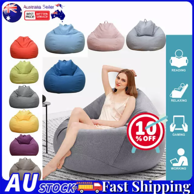 Adult Kid Extra Large Bean Bag Chair Sofa Cover Indoor Lazy Lounger --No Filling