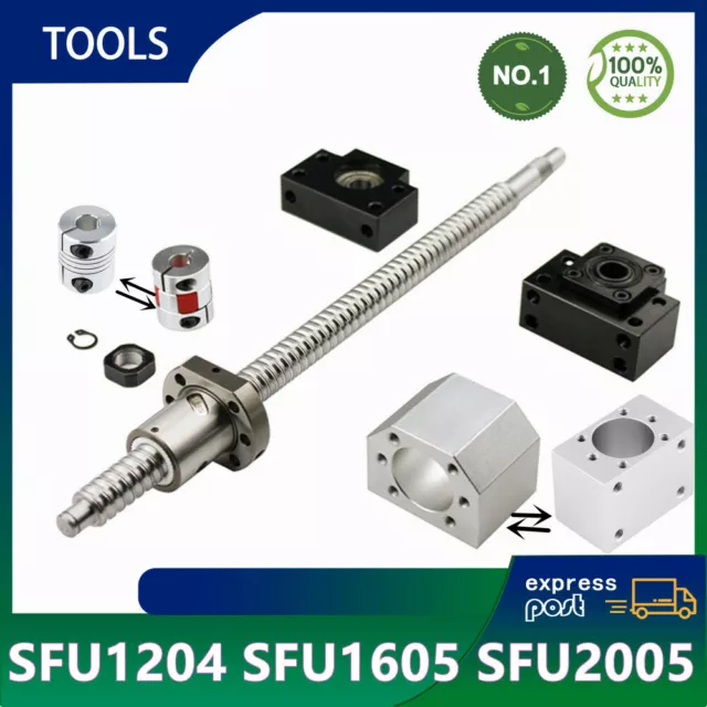 Kugelspindel Satz Komplett SFU1605/1204/2005 Kugelumlaufspindel Ball Screw Festlager Kupplung Muttergehäuse 314168287262 Fag Kugellager