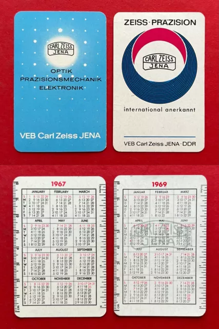 2 x DDR Reklame Taschenkalender Carl Zeiss Jena von 1967/69  ( 128289