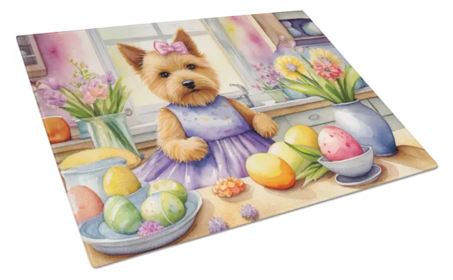 Decorating Easter Norwich Terrier Glass Cutting Board Large DAC6861LCB