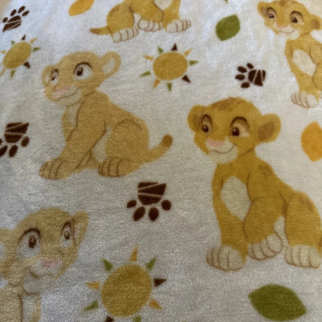DISNEY LION KING 30X40 Simba Nala Baby Blanket Plush Sun Leaves Paw ...