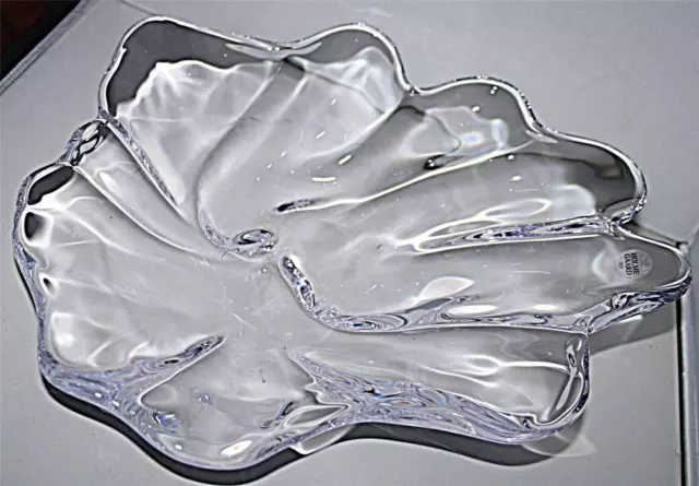 Unusual Large Scandinavian Holmegaard Heavy Clear Crystal Glass Fruit Bowl