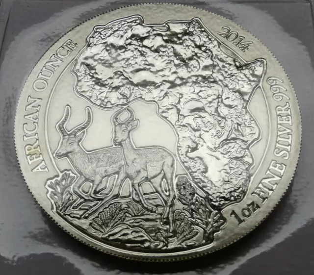 Ruanda African Ounce Impala 2014 1Oz Silber 50 RWF stempelglanz