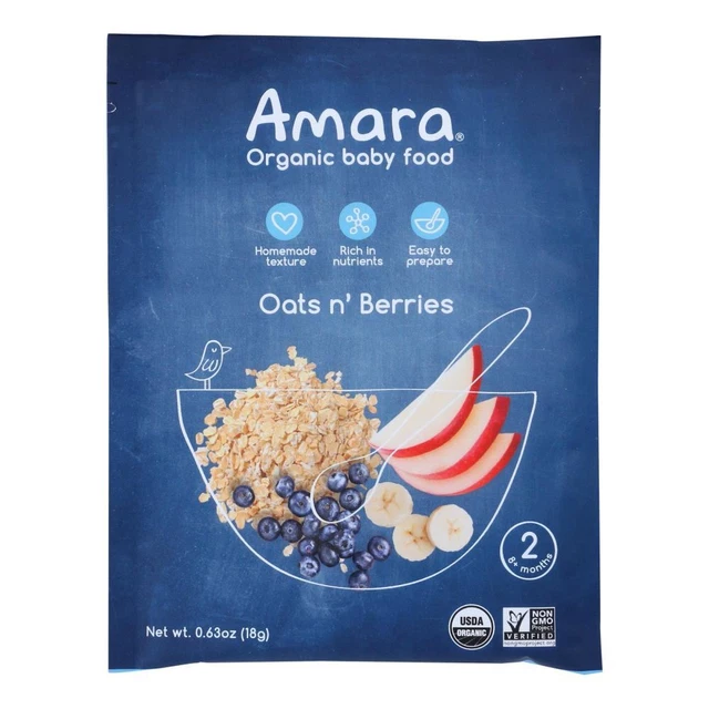 Amara - Baby Food Oats N Berry Case of 5 .63 OZ