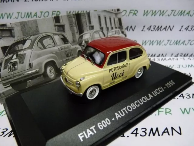 PIT53 1/43 IXO Altaya Véhicules d'époque ITALIE : FIAT 600 auto-école 1955