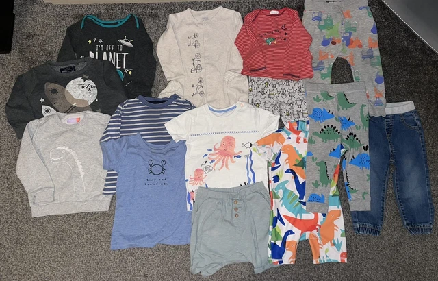 14 Item Baby Boys Clothing Bundle Size 12-18 Months Next TU Jojo maman bebe Swim