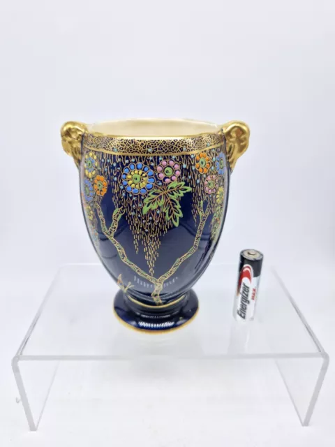 Art Deco Crown Devon Fieldings Butterfly Lustre & Enamelled Vase 12 Cm c1920's