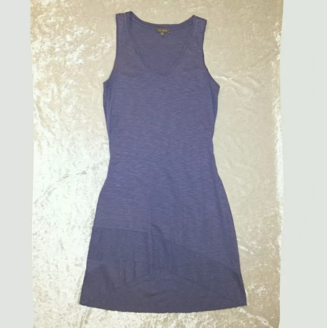 Lilla P Cotton Blend Blueish Purple Boutique Tank Dress Cross Over Skirt Size XS