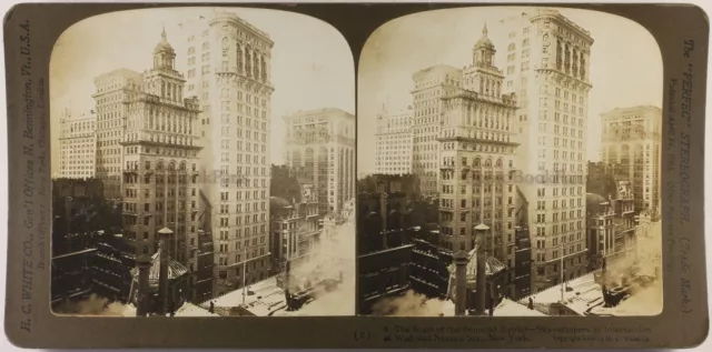 US USA New York Quartier D’Business Foto Stereo Vintage 1905