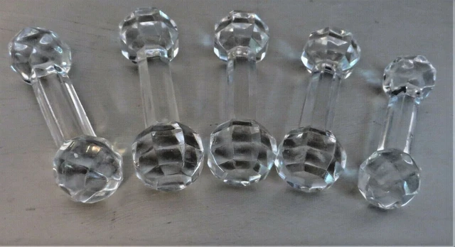 Lot de 10 porte-couteaux en cristal taillé ancien Art Déco vintage - Arts de la table