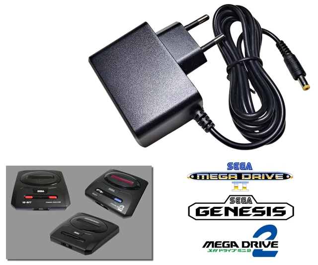Alimentation Secteur Pour Sega Multi-Mega / CDX - Adaptateur Retro Game Supply - 2m - Neuf
