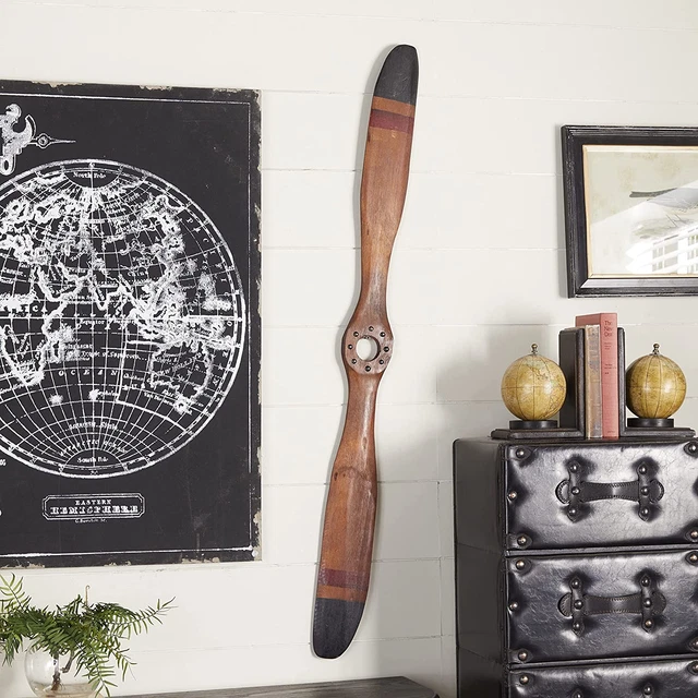 Vintage Wooden Airplane Propeller 48X5" Wooden Model Aviation Wall Home Decorate Vintage Wooden Airplane Propeller 48X5" Wooden Model Aviation Wall Home Decorate