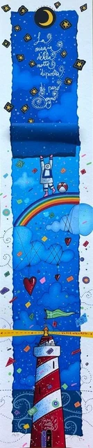 Quadro arte faro mare La Magia della notte | Andrea Agostini 17x80 serigrafia it