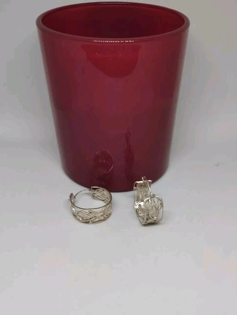 Boucles D'oreilles Créoles Aloalo - Argent Filigrane 20mm - SoaArtShop - Neuf étiqueté