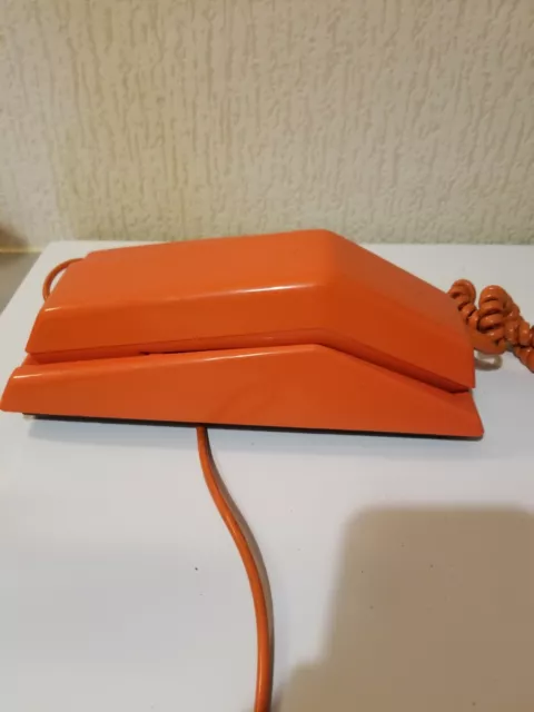 Ancien Telephone Mural Deco  Vintage Orange