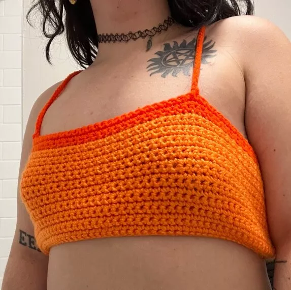 Orange Crochet Tube Top - Please read description before buying :)