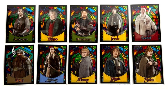 2006 Lord of the Rings Evolution Stained Glass Complete Set 1-10 Topps