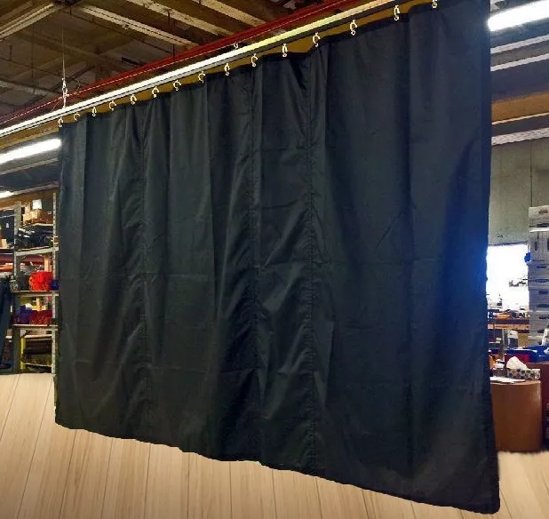 Black Fire/Flame Retardant Stage Curtain/Backdrop/Partition, 9 H x 20 W