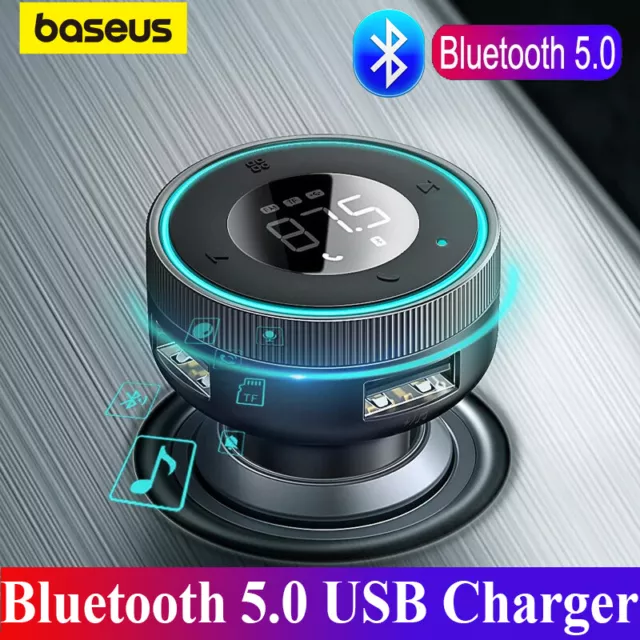 Baseus Car Bluetooth 5.0 Wireless FM Transmitter Dual USB QC3.0 Charger MP3 Kit