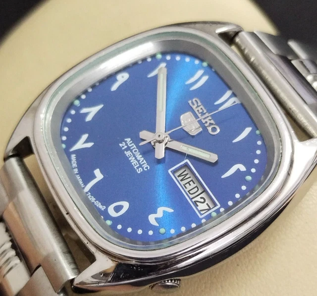VINTAGE SEIKO 5 Automatique Cadran Bleu Montre Homme Chiffres Arabes EUR 50,00 PicClick FR