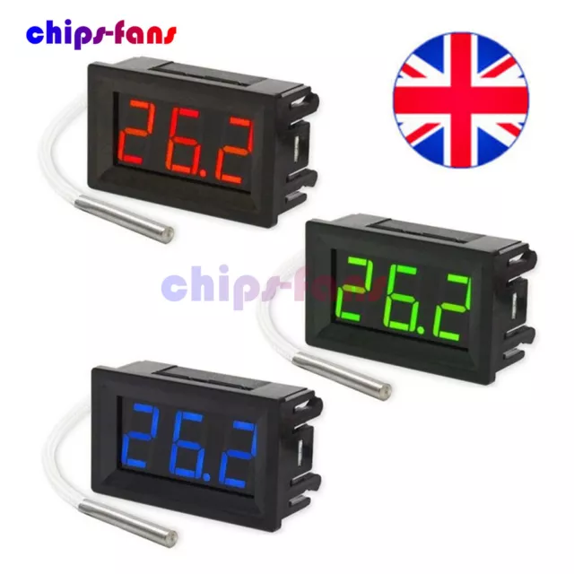 DC 12V Digital LED Display K-type Thermocouple Temperature Meter Thermometer UK