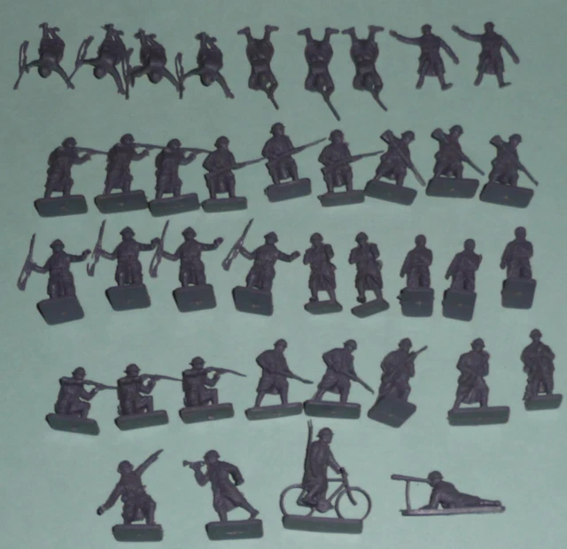 Lot De 5 Soldats En Plomb Almirall Palou Seconde Guerre Mondiale - Échelle 1:32 (60mm)