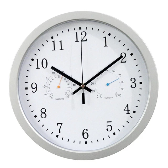 Thermomètre Hygromètre Intelligent WiFi - Horloge, Calendrier, Alarme, écran LED, Blanc