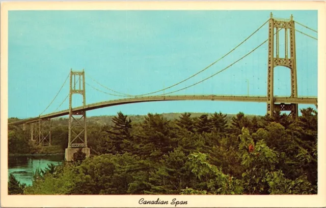 Canadian Span Thousand Islands International Bridge Postcard UNP VTG Unused