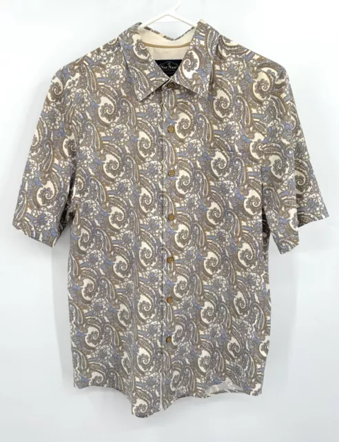 NAT NAST Luxury Originals Men's 100% Silk Paisley Button Front Shirt Sz S