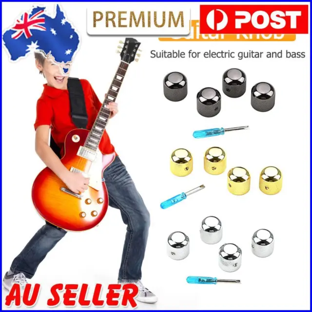 Metal Potentiometer Knobs with Switch Cap Volume Pegs Guitarra Parts Accessories