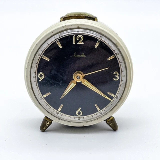 Mauthe Despertador Reloj de Mesilla Mecánico Con Cuerda Manual - Hecho En Alemán