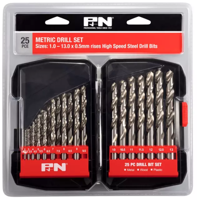 HSS Drill Bit Set Metric 25 Piece 1mm - 13mm Sutton Tools 166044642