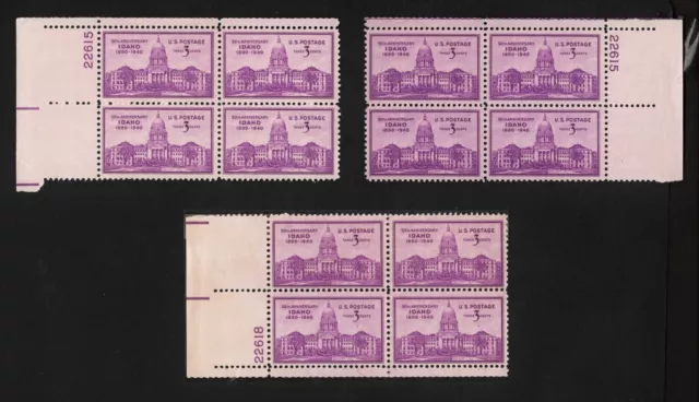 1940 Choice of Plate Blocks 896! Mint MNH US Stamps! Idaho 50th Anniversary!