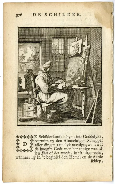 Antique Print-PROFESSION-SCHILDER-PAINTER-Luiken-Clara-c.1700