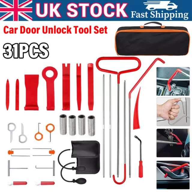 31Pcs Emergency Kit Auto Tool Window-Car Door Open Unlock Lock Out Universal Kit