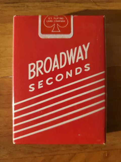 NEW/SEALED VINTAGE BROADWAY SECONDS RED DECK POKER CARDS Made In USA