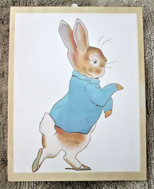 Vintage Peter Rabbit Nursery Wall Decor Print Board Picture 16.5" x 13"
