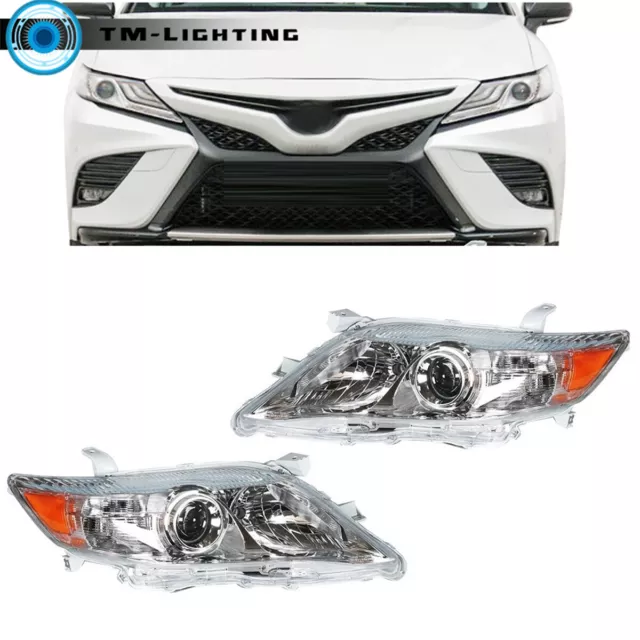 Pair Headlights For 2010-2011 Toyota Camry Headlamps Left And Right Side